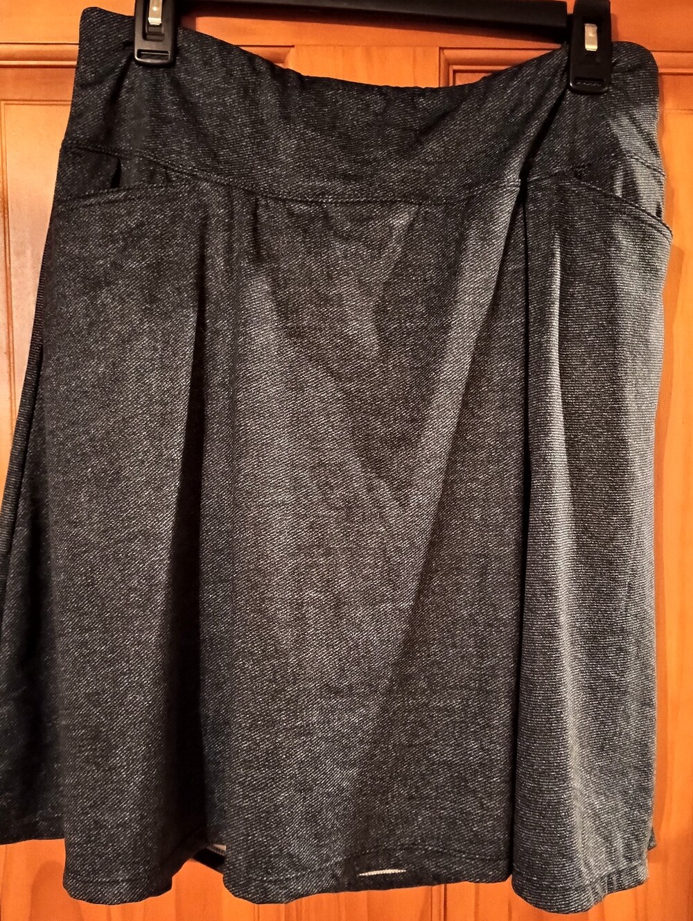 Women's Dark Denim Print A-Line Skort